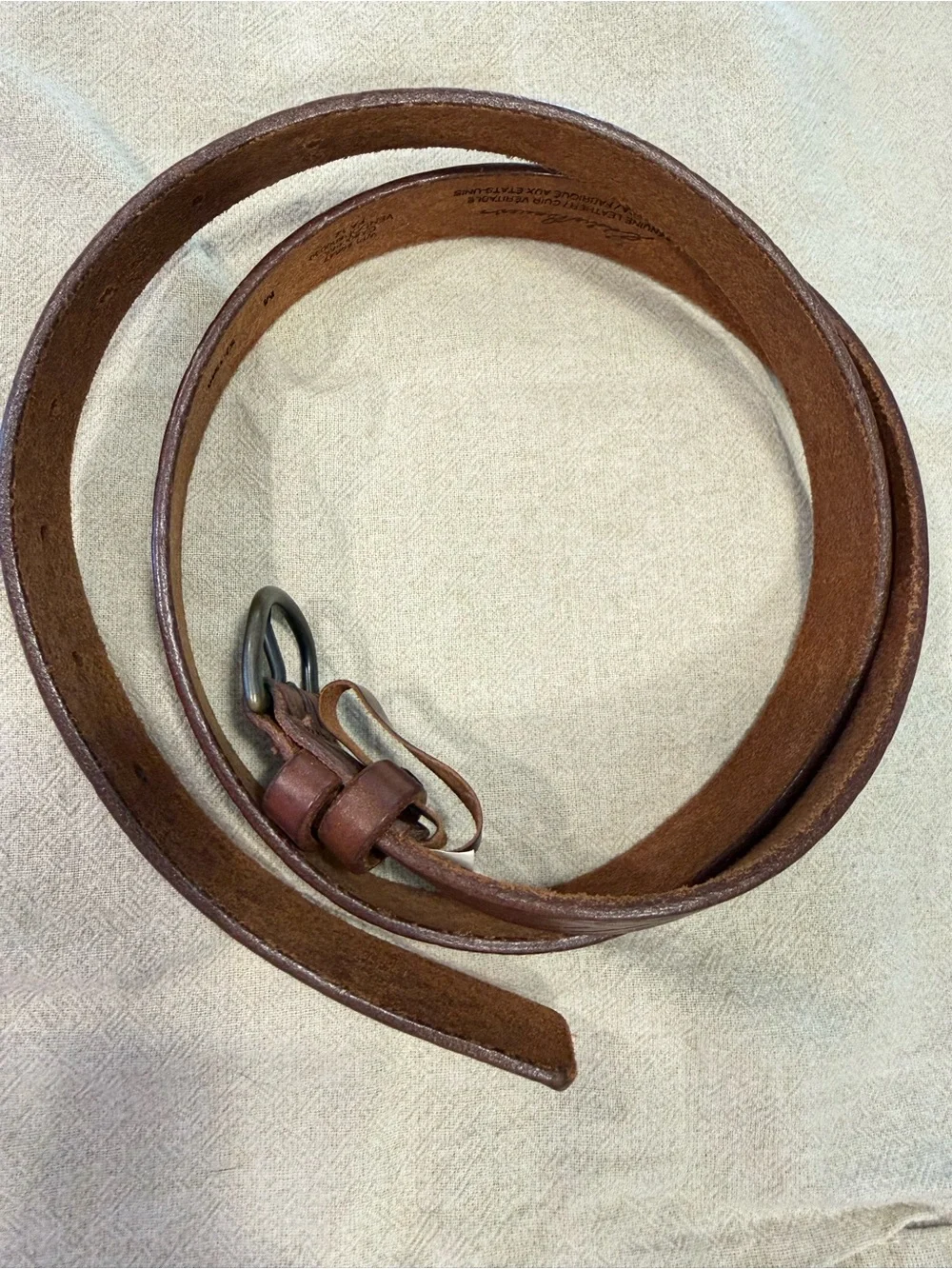 Eddie Bauer brown braid stitched genuine leather belt SZ M 42” unisex